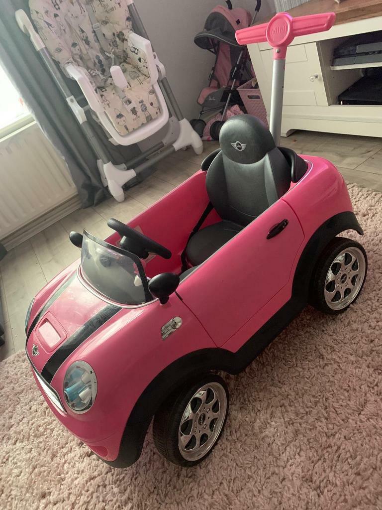 pink mini push along car